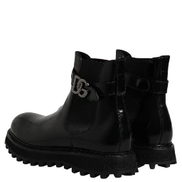 Black Belted DG Logo Men Chelsea Boots Shoes