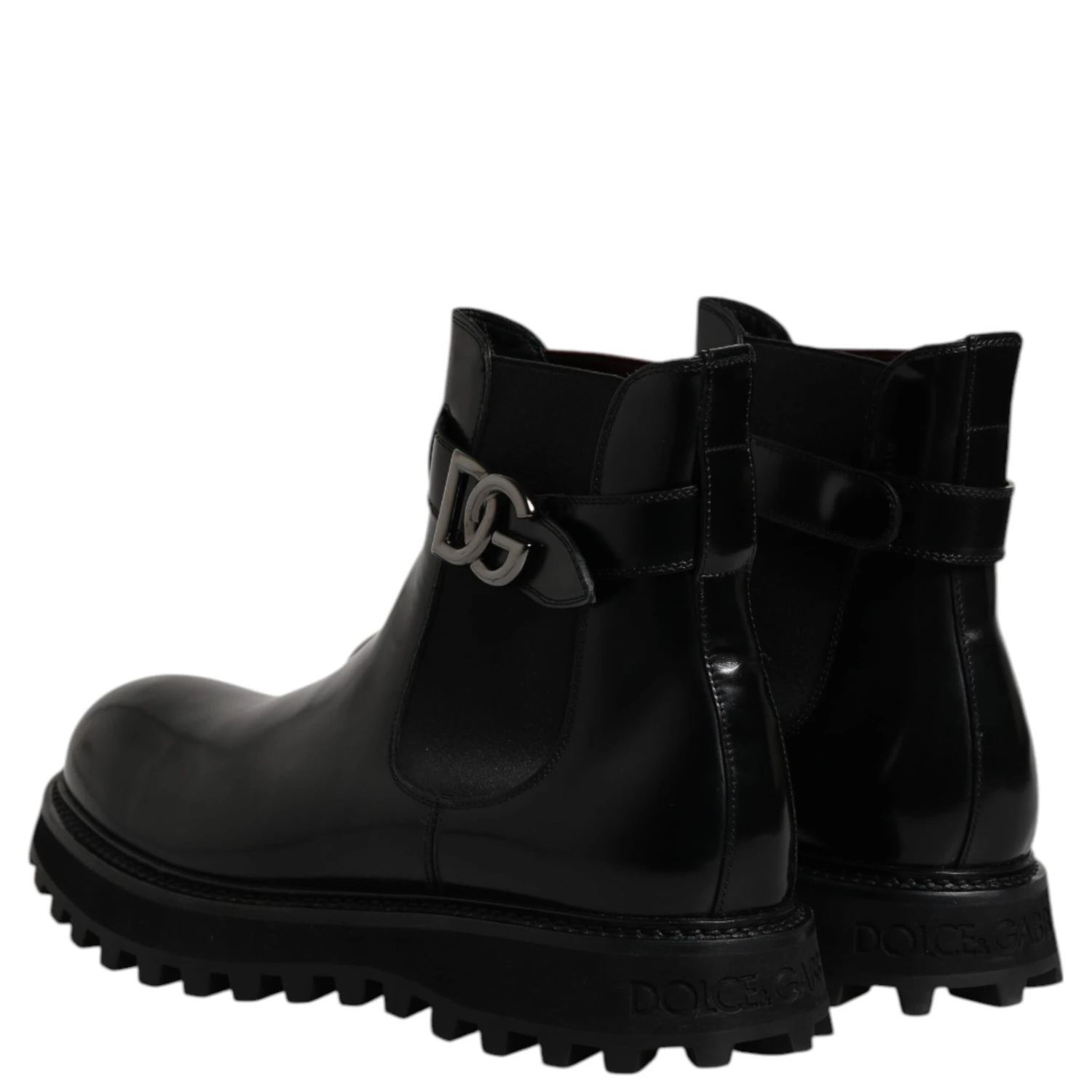 Black Belted DG Logo Men Chelsea Boots Shoes