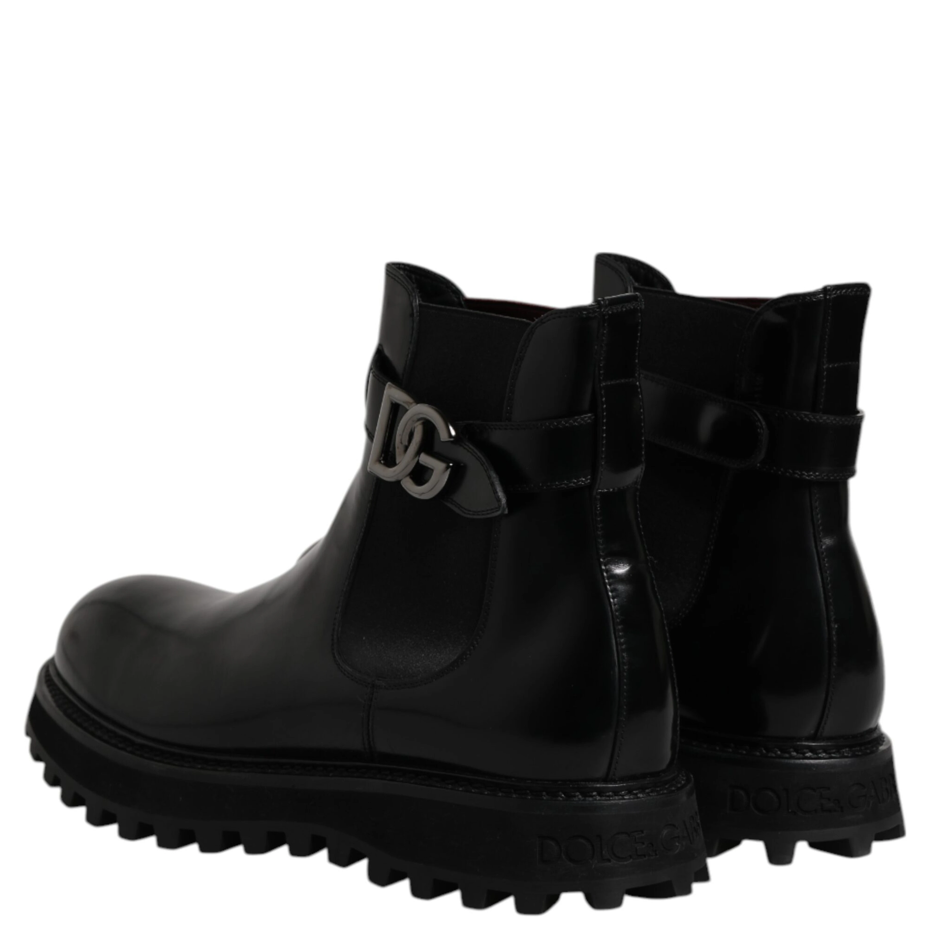 Black Belted DG Logo Men Chelsea Boots Shoes