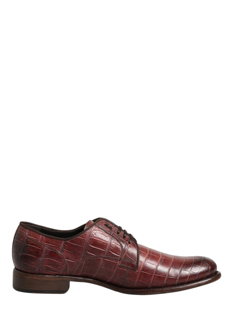 Burgundy Leather Lace Up Derby Dress Shoes