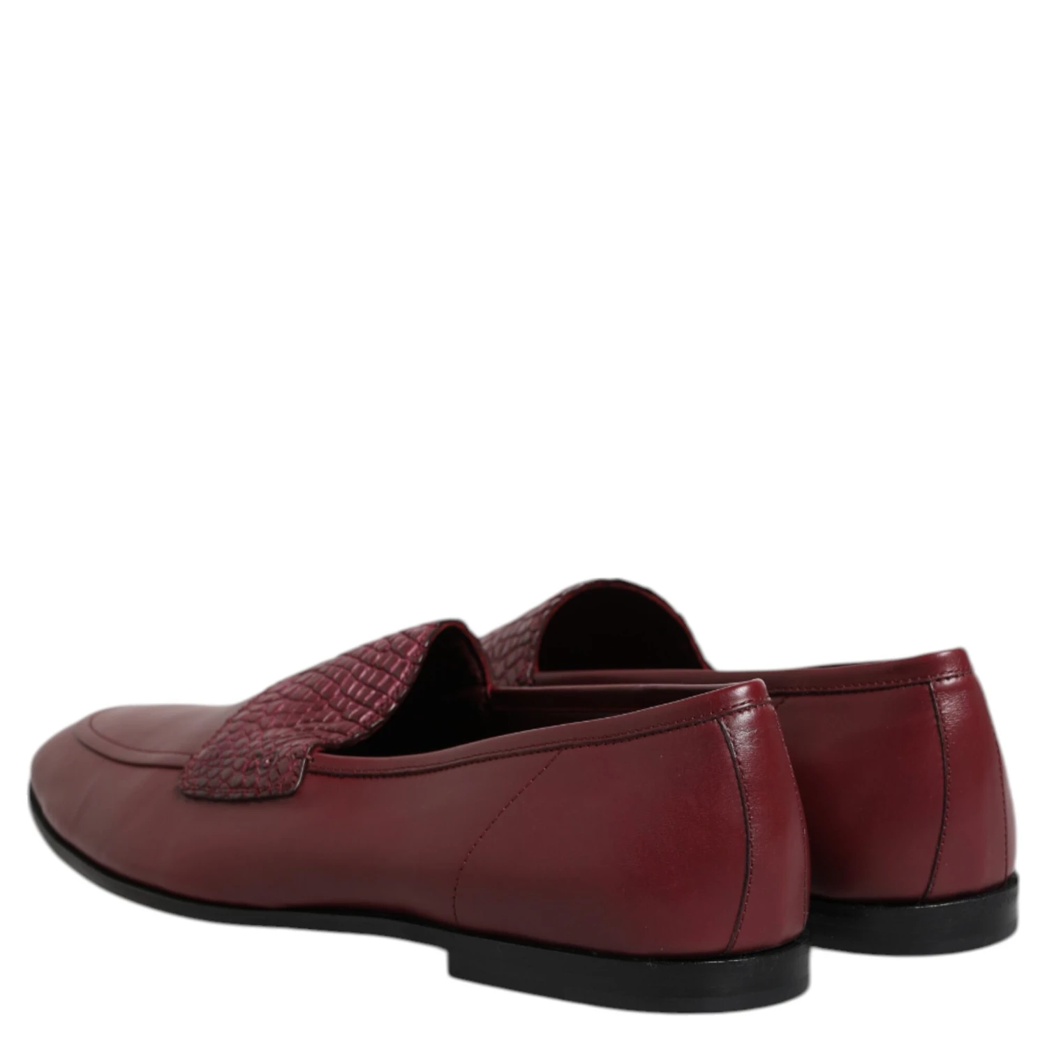 Burgundy Calfskin Leather Formal Slip On Shoes