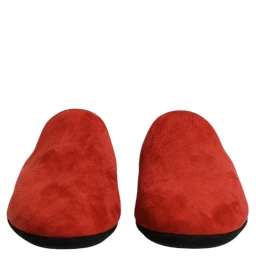 Orange Suede Slides Flat Slipper Shoes