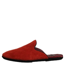 Orange Suede Slides Flat Slipper Shoes