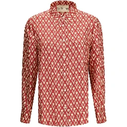 Red Silk Pattern Shirt