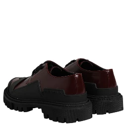 Red Leather Lace Up Trekking Dress Shoes
