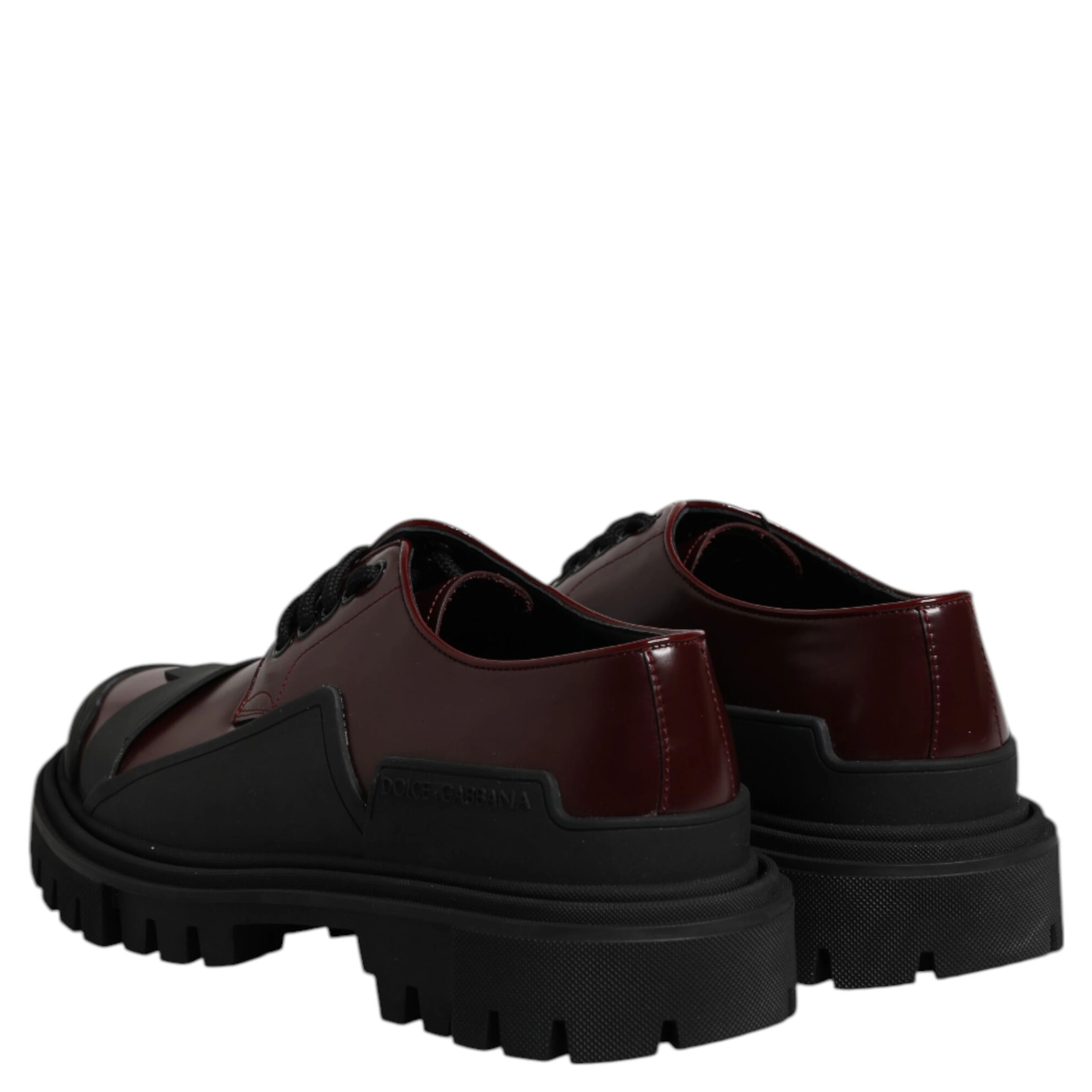 Red Leather Lace Up Trekking Dress Shoes