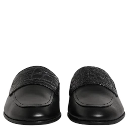 Black Calfskin Leather Slip On Loafers Shoes