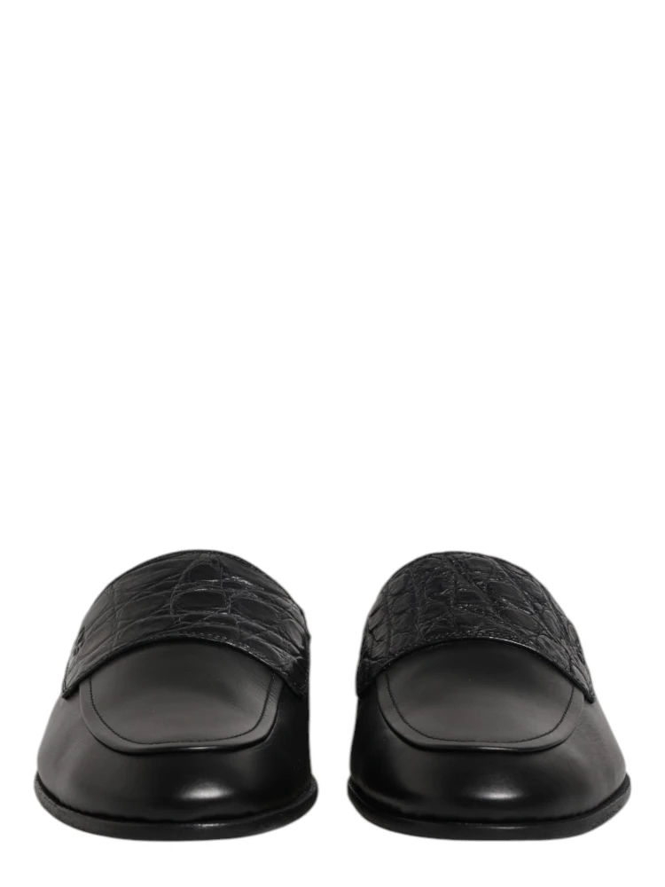 Black Calfskin Leather Slip On Loafers Shoes alternative
