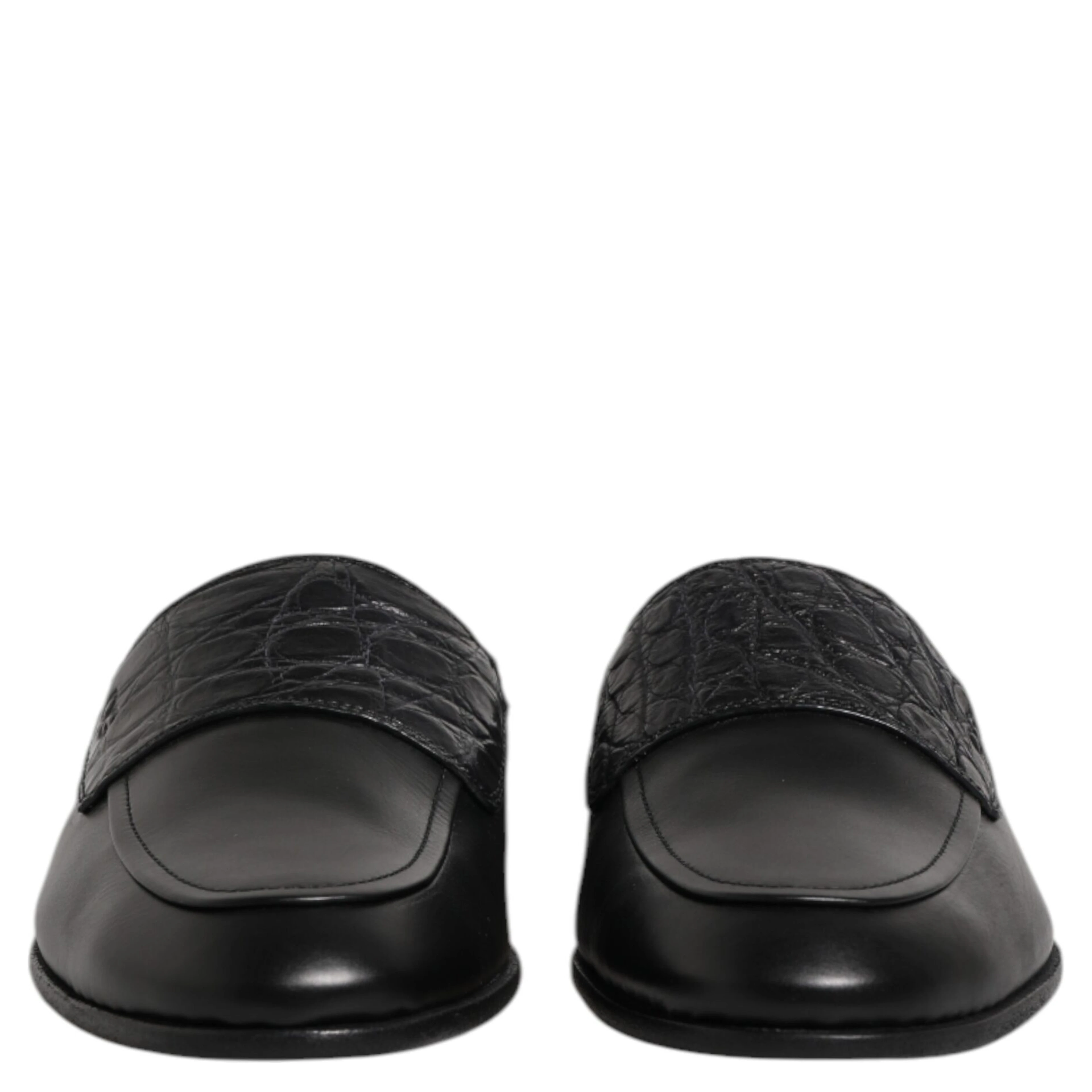 Black Calfskin Leather Slip On Loafers Shoes