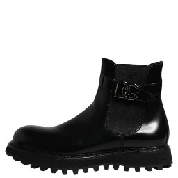 Black Belted DG Logo Men Chelsea Boots Shoes