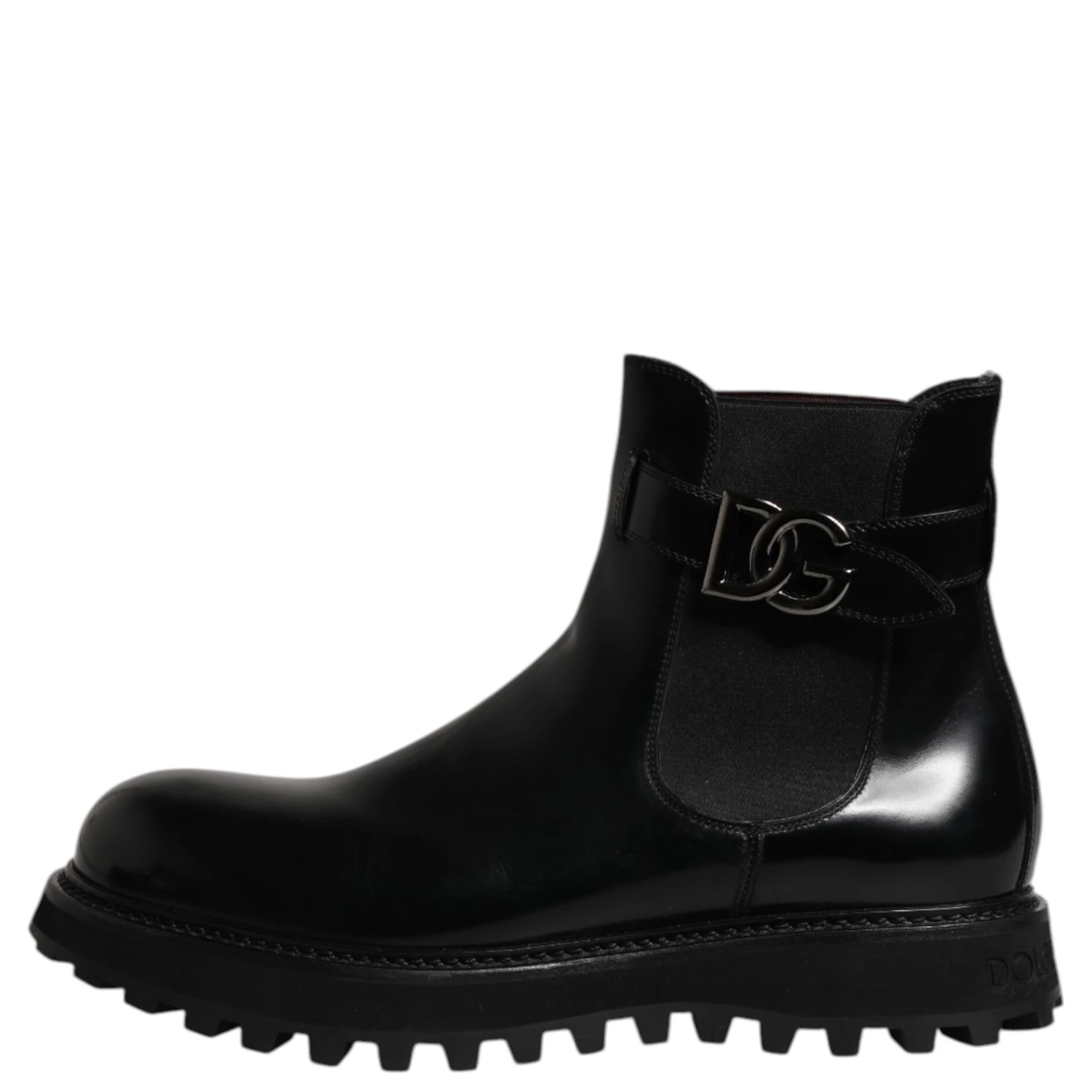 Black Belted DG Logo Men Chelsea Boots Shoes