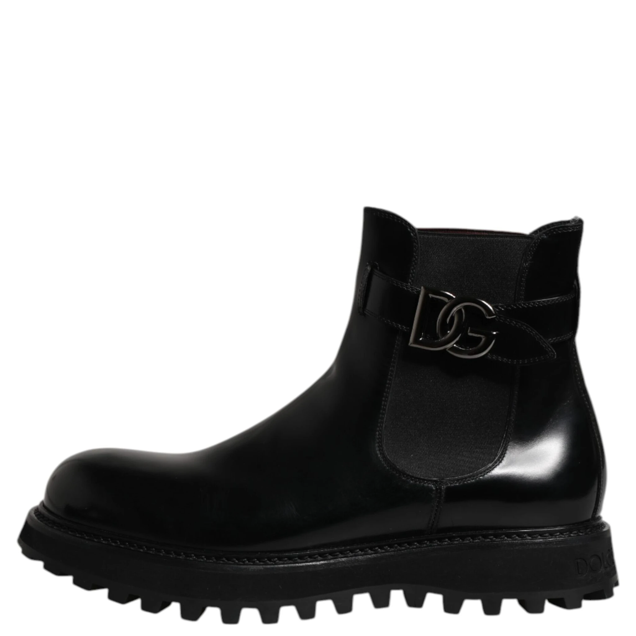 Black Belted DG Logo Men Chelsea Boots Shoes