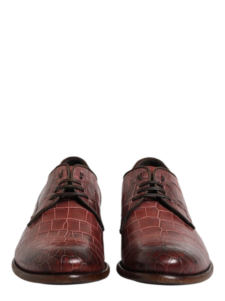 Burgundy Leather Lace Up Derby Dress Shoes alternative