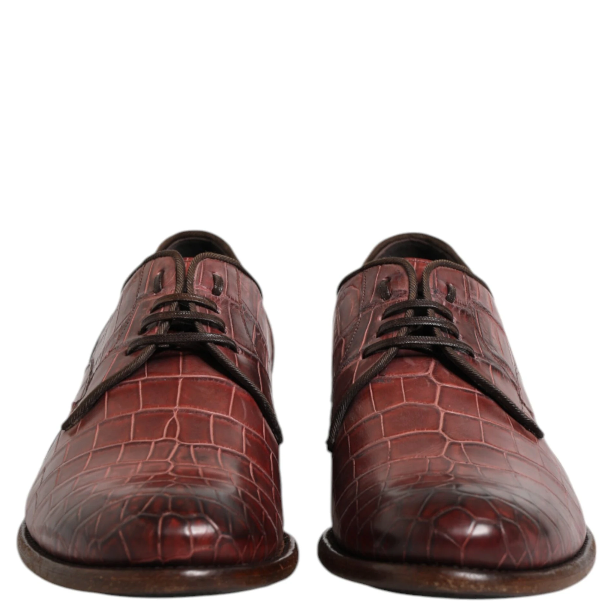 Burgundy Leather Lace Up Derby Dress Shoes