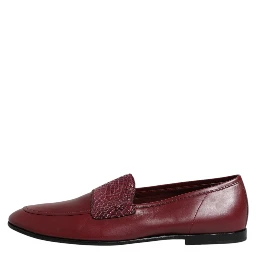 Burgundy Calfskin Leather Formal Slip On Shoes
