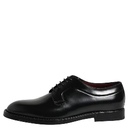 Black Calf Leather Lace Up Dress Derby Shoes