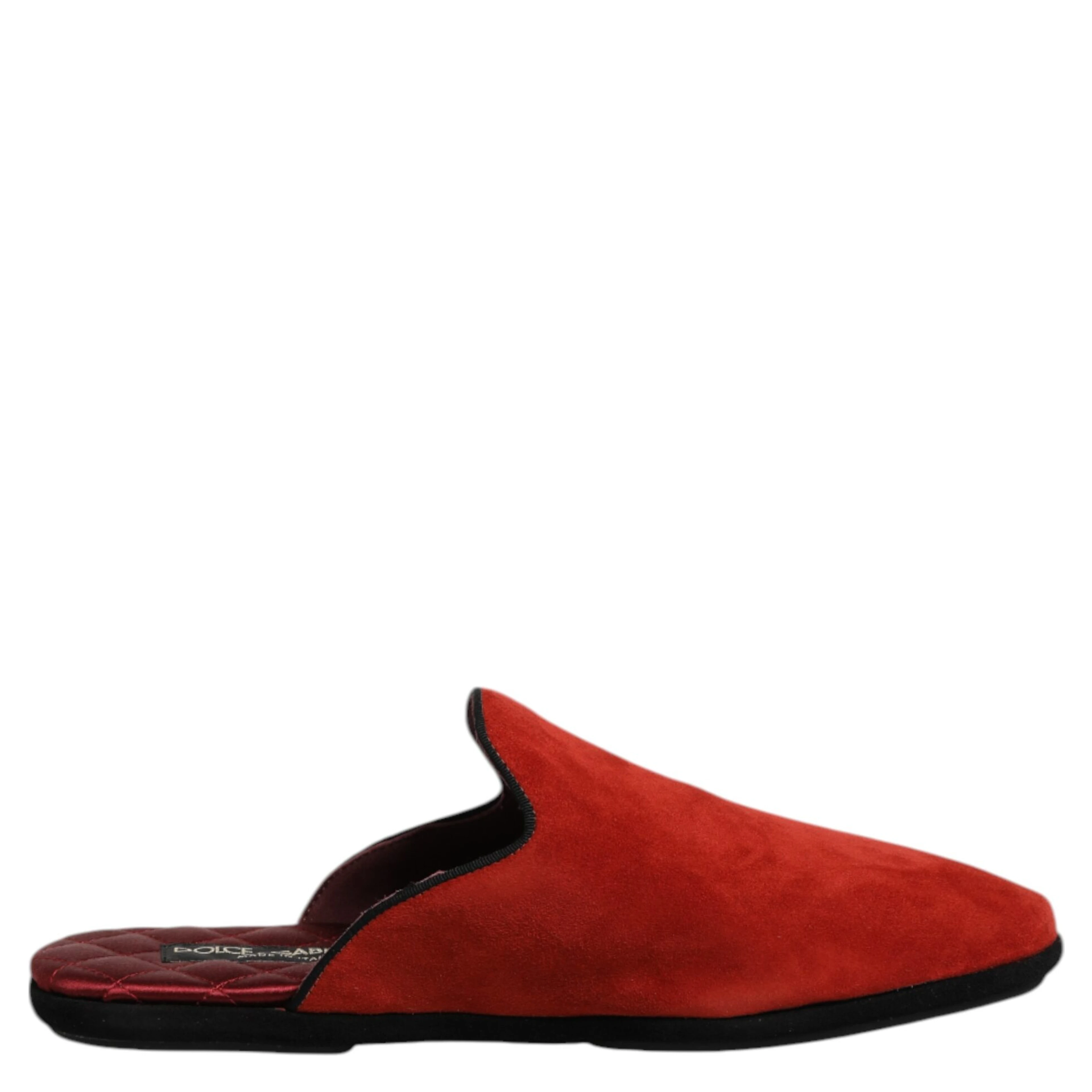 Orange Suede Slides Flat Slipper Shoes