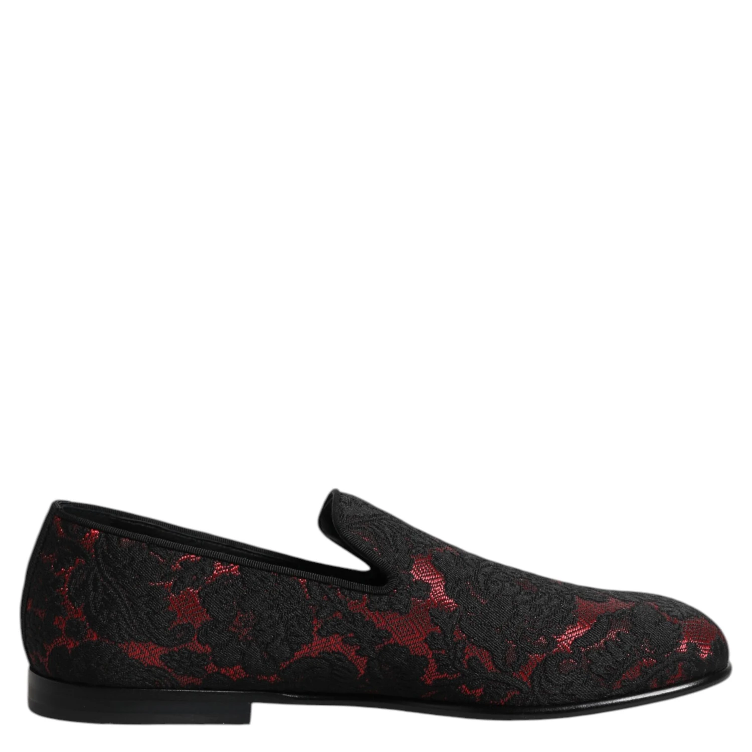 Red Black Jacquard Slip On Men Loafers Shoes