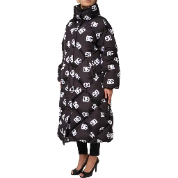 Black DG Mania Puffer Quilted Long Coat Jacket