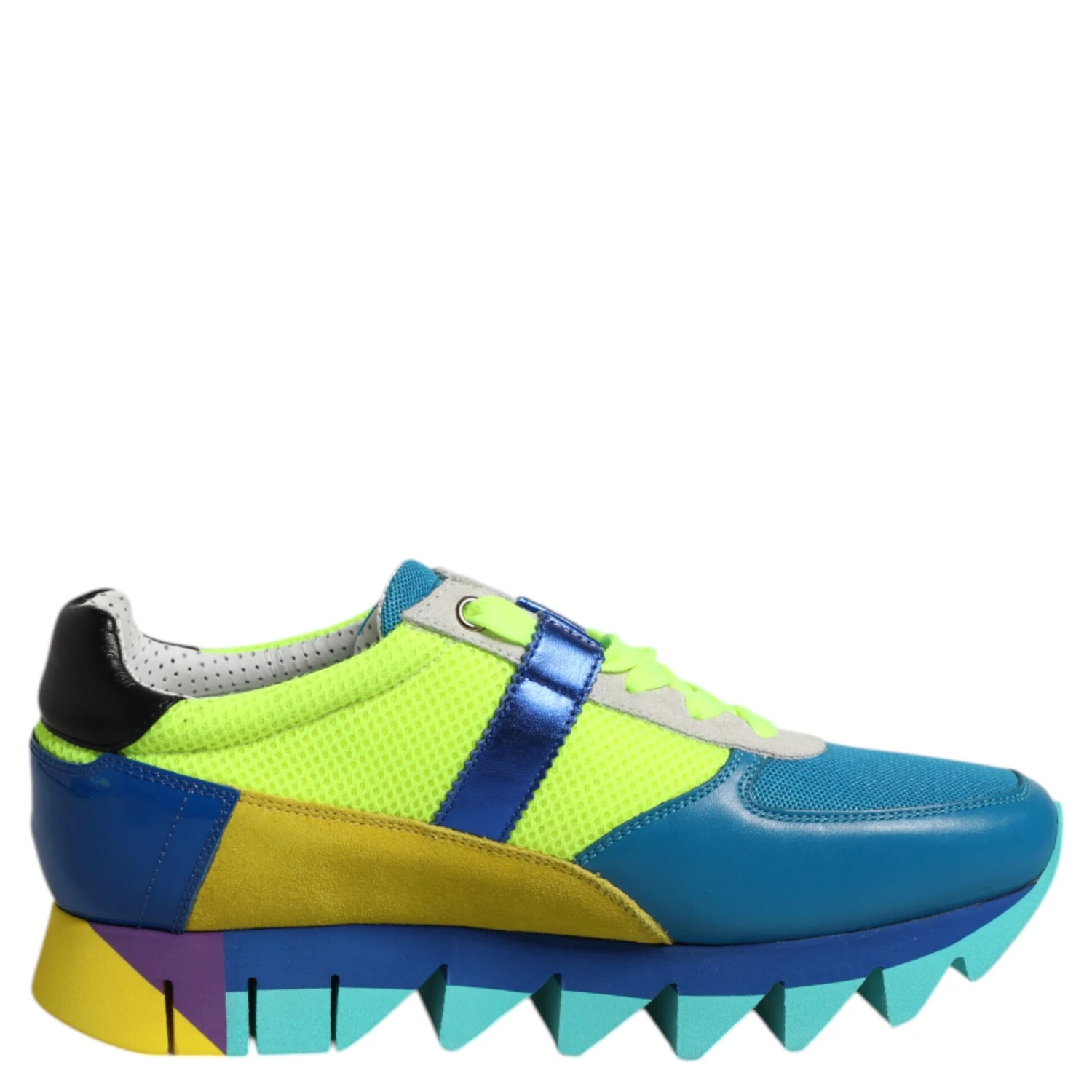 Multicolor Leather Low Top Men Sneakers Shoes