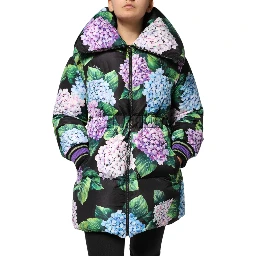 Multicolor Floral Print Puffer Quilted Jacket