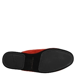 Orange Suede Slides Flat Slipper Shoes