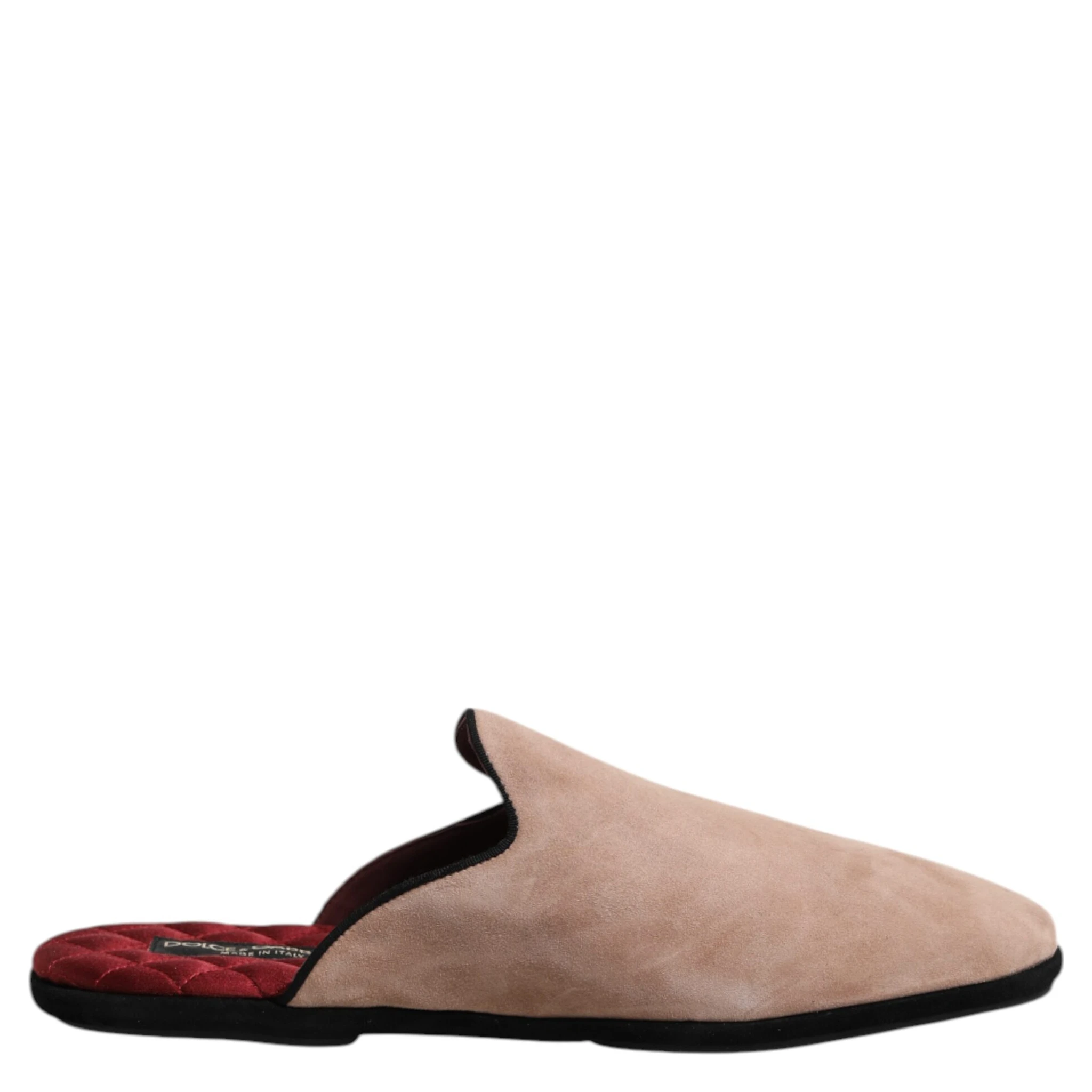 Beige Capra Suede Slides Flat Slipper Shoes