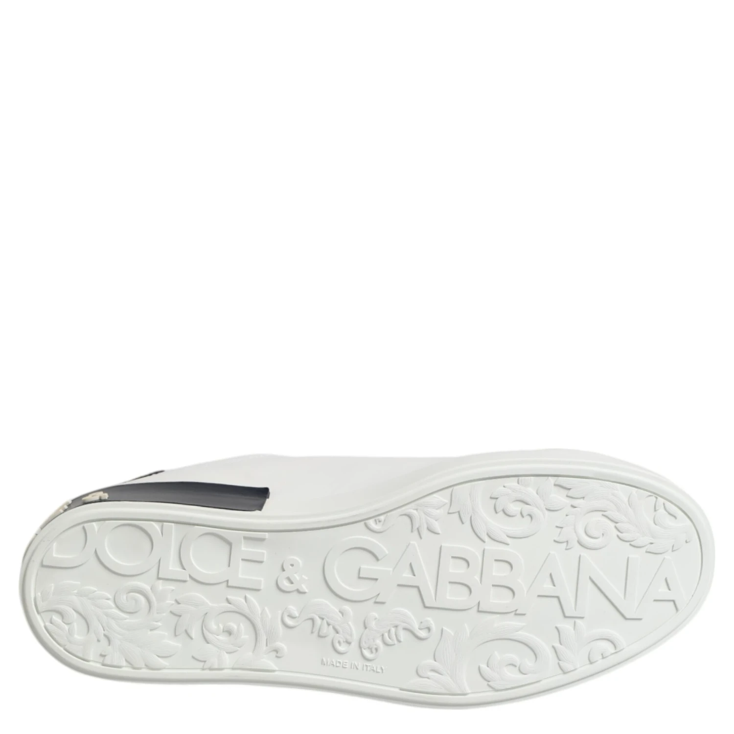 White Black Leather Portofino Sneaker Shoes