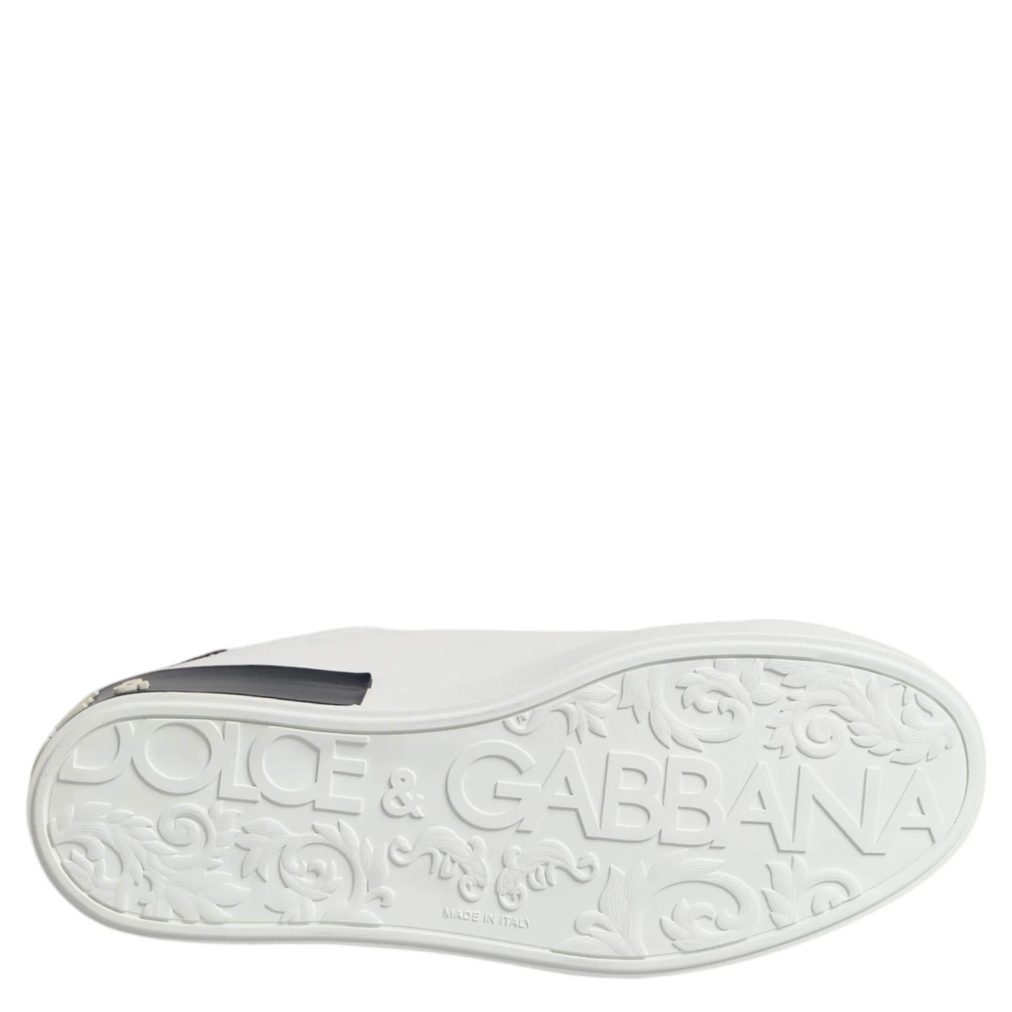 White Black Leather Portofino Sneaker Shoes