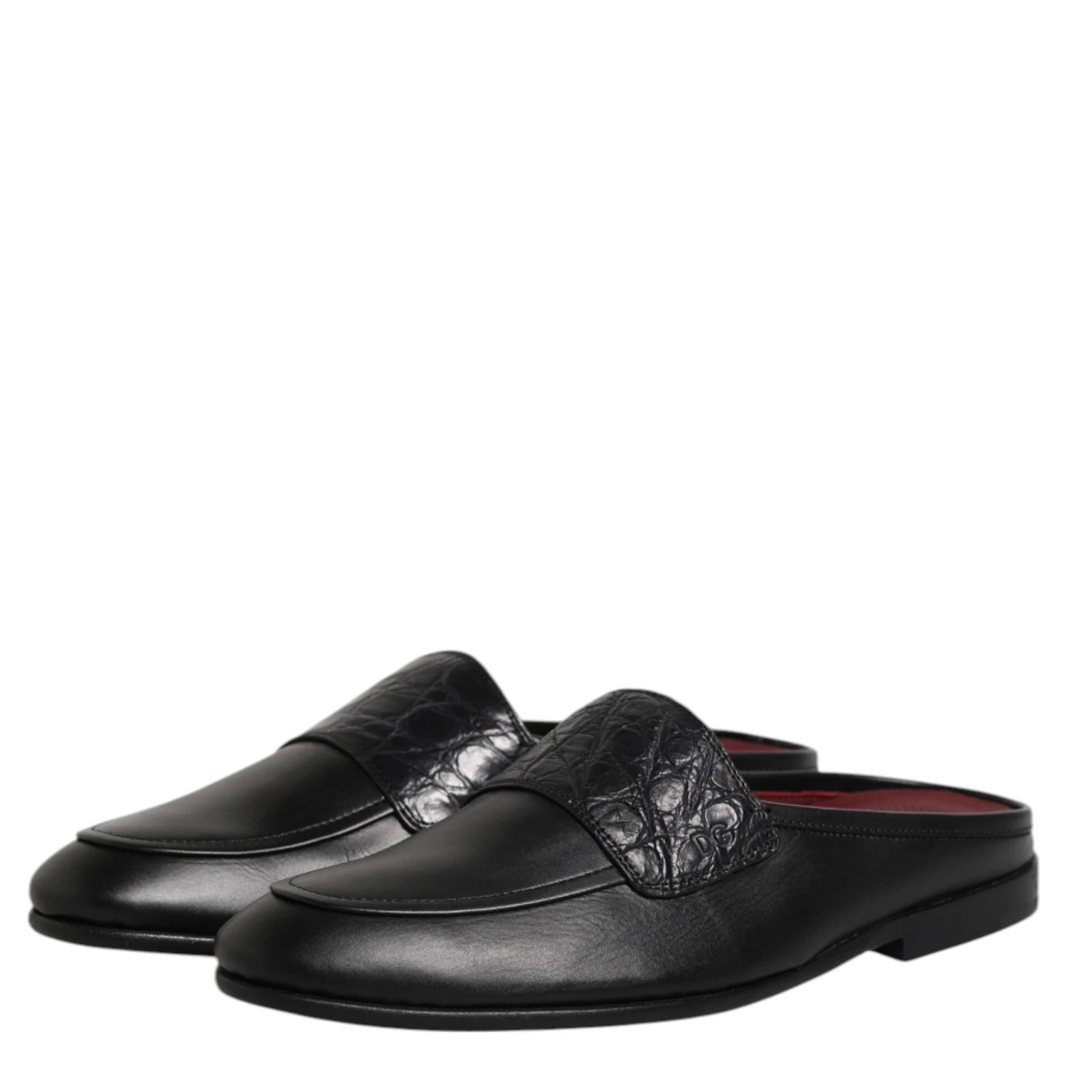 Black Calfskin Leather Slip On Loafers Shoes