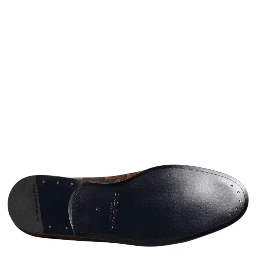 Black Jacquard Polyester Slip On Loafers Shoes