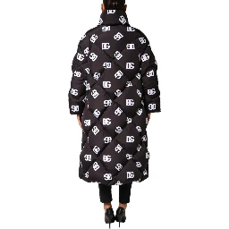 Black DG Mania Puffer Quilted Long Coat Jacket