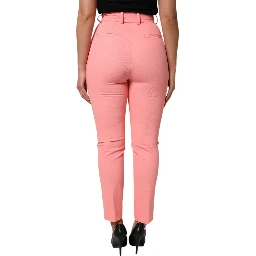 Pink High Waist Dress Tapered Pants