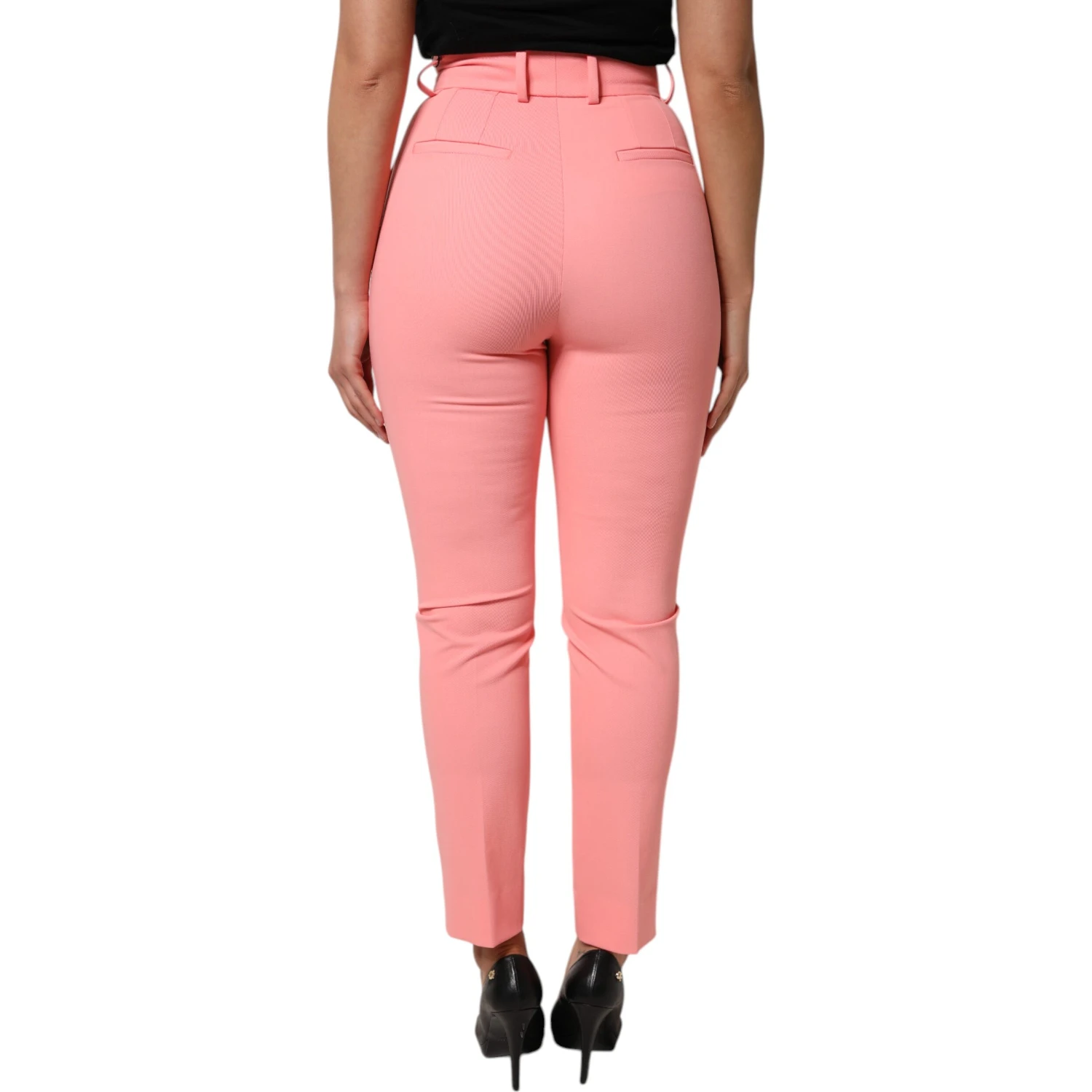 Pink High Waist Dress Tapered Pants