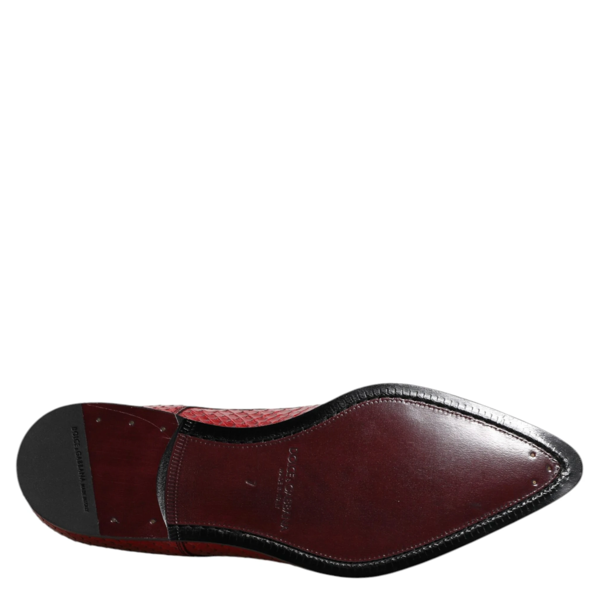 Red Exotic Leather Lace Up Dress Derby Shoes