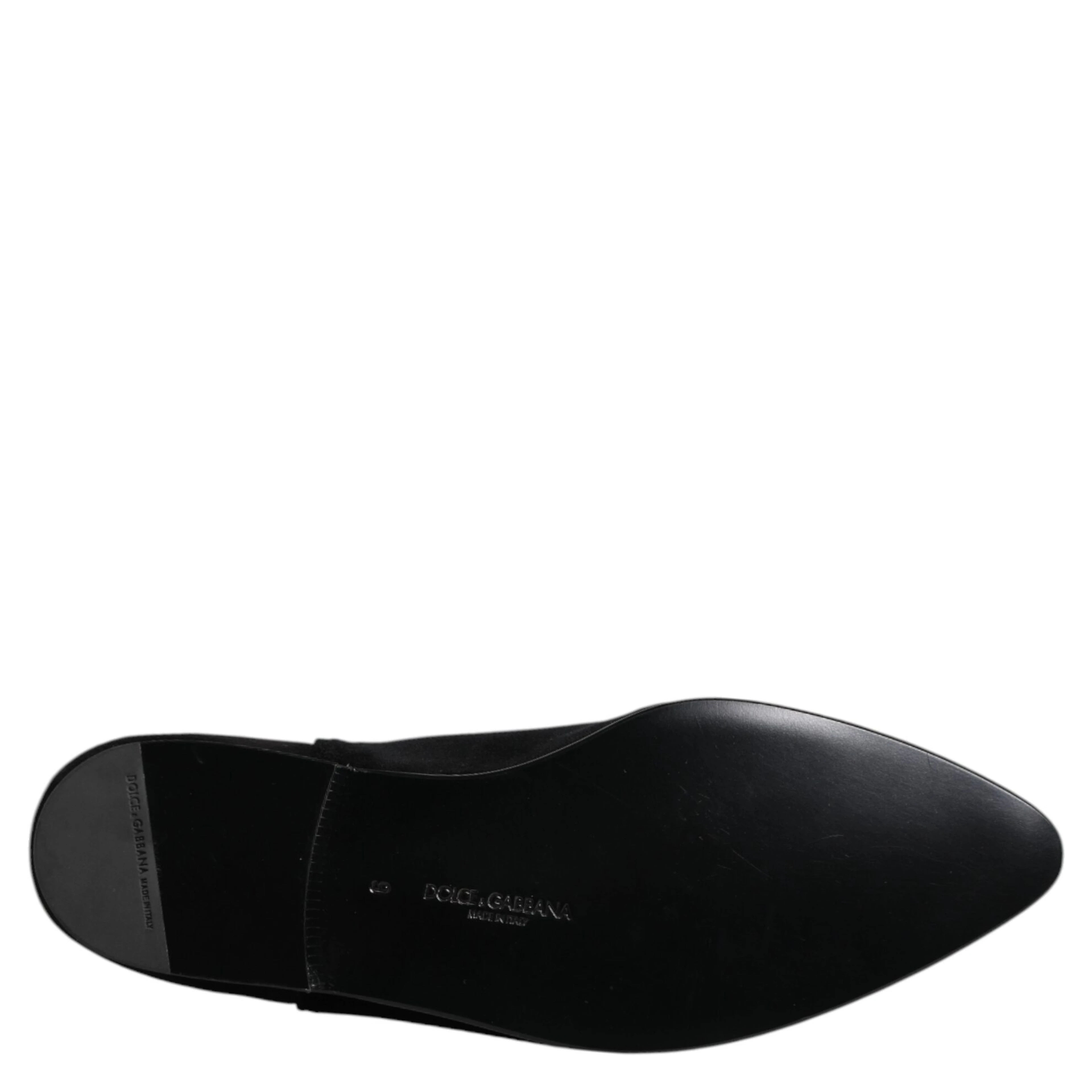 Black Velvet Embellished Loafer Slip On Shoes