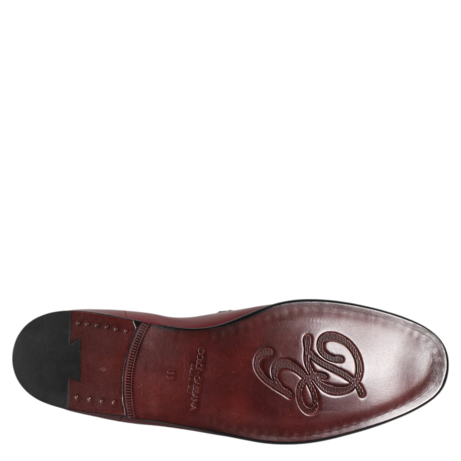 Burgundy Calfskin Leather Formal Slip On Shoes