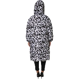 Black White DG Mania Hooded Long Coat Jacket