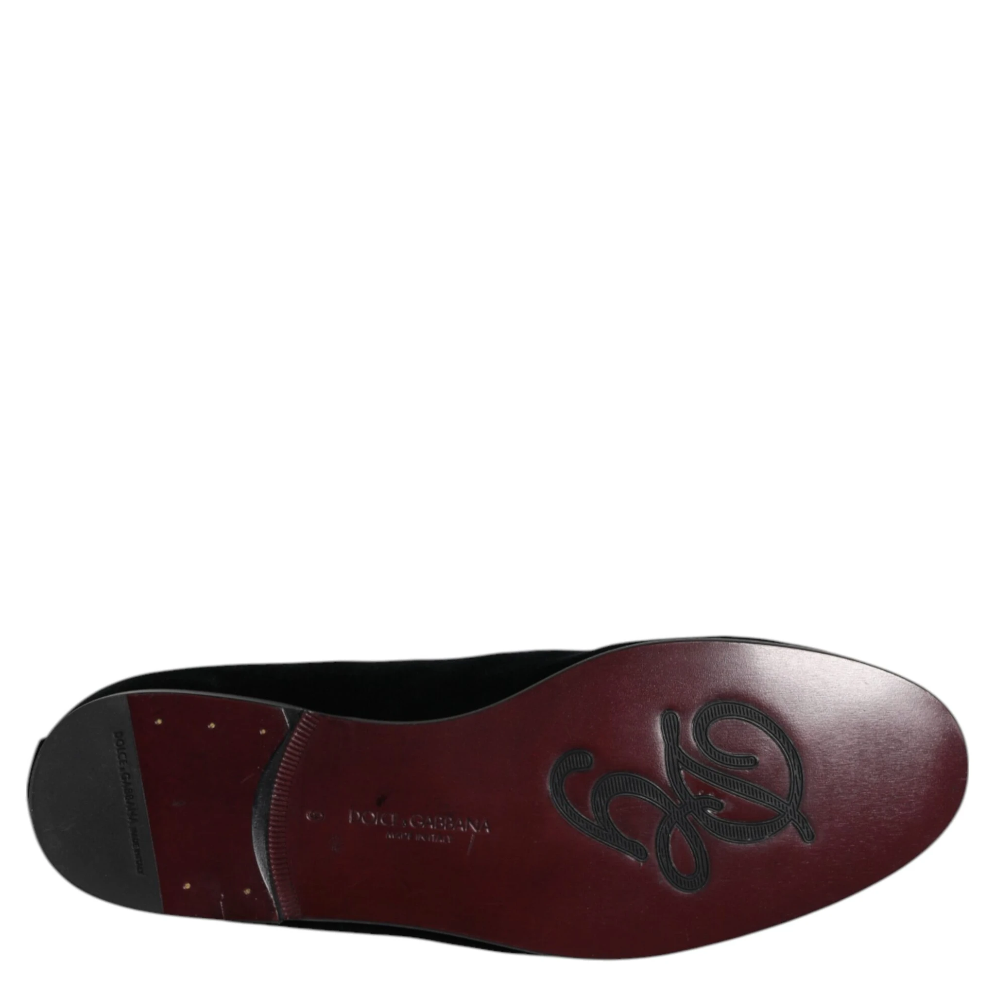 Black Velvet Embellished Loafer Slip On Shoes