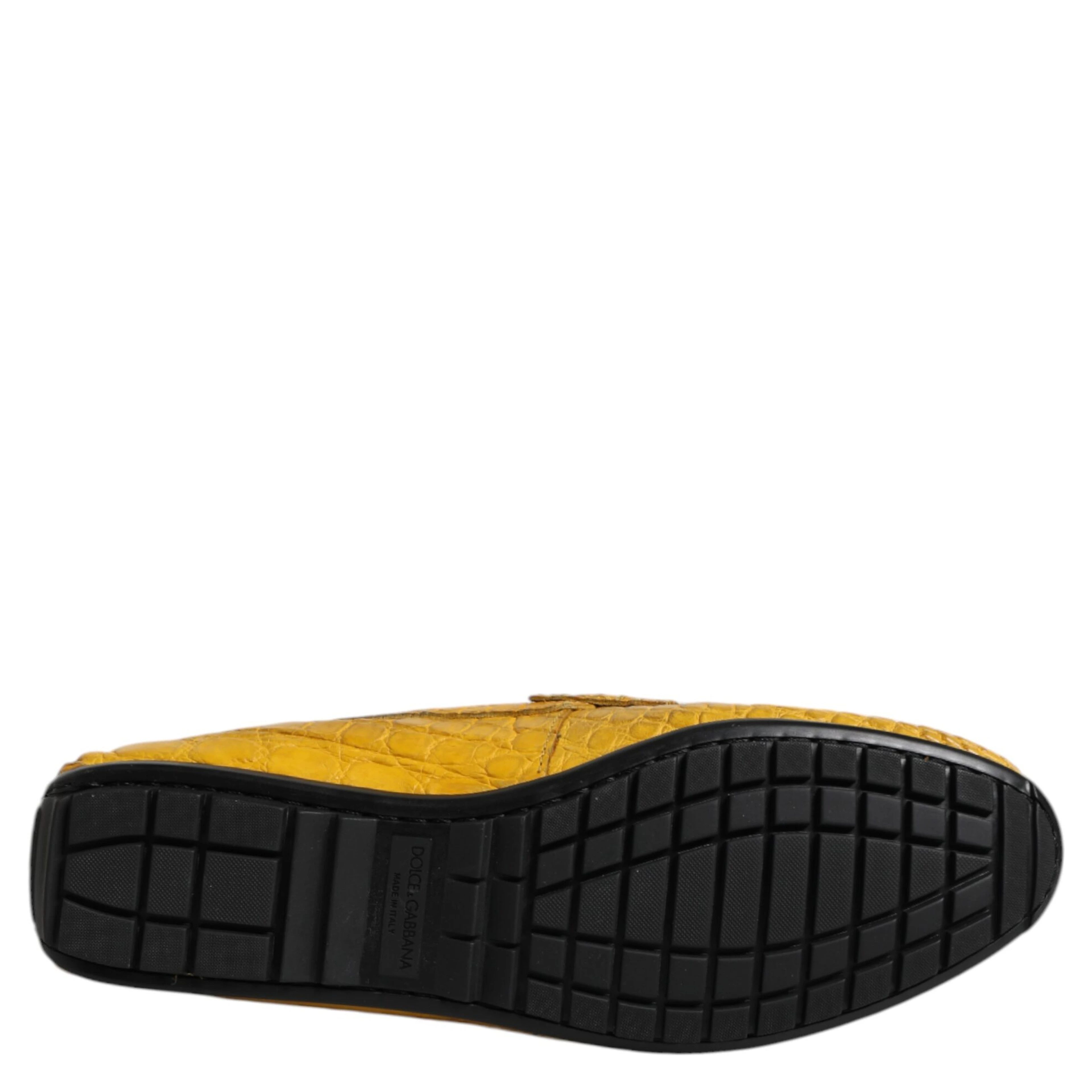 Yellow Exotic Leather Loafers Slip On Shoes