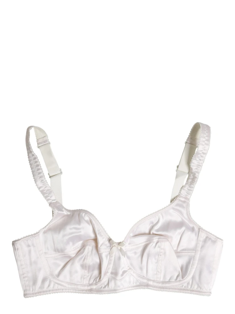 White Silk Balconette Non Wire Bra Underwear