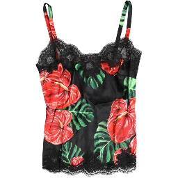 Multicolor Floral Silk Tank Lingerie Underwear