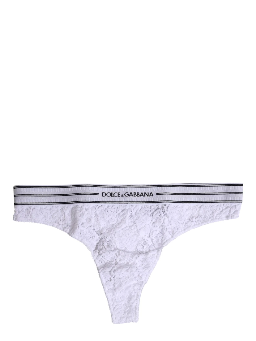 White Nylon Floral Lace Bottom Panty Underwear