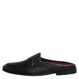 Black Calfskin Leather Slip On Loafers Shoes