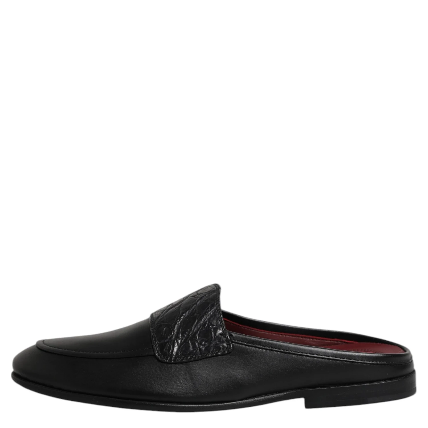 Black Calfskin Leather Slip On Loafers Shoes