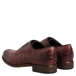 Burgundy Leather Lace Up Derby Dress Shoes