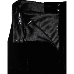 Black High Waist Fit Flared Midi Skirt