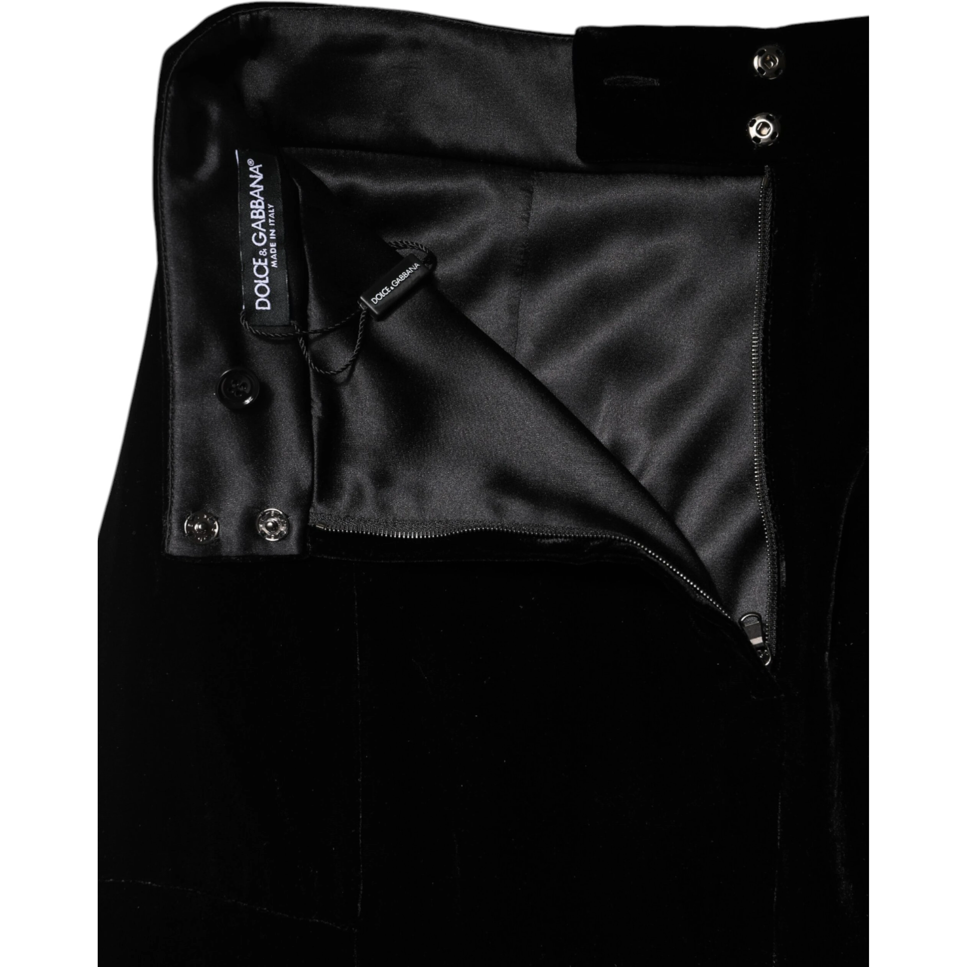 Black High Waist Fit Flared Midi Skirt