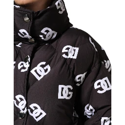 Black DG Mania Puffer Quilted Long Coat Jacket
