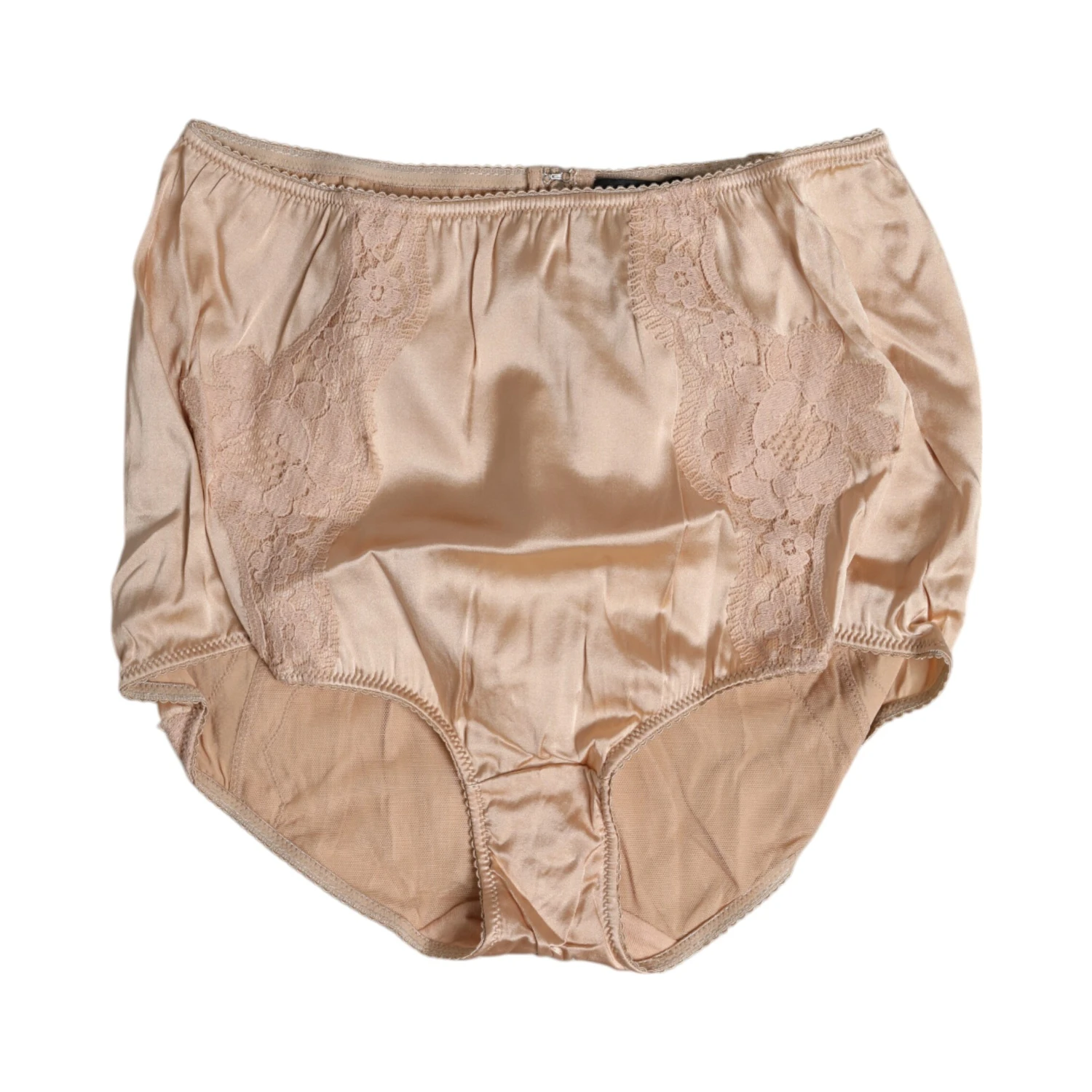 Beige Silk Lace High Waist Bikini Panty Underwear